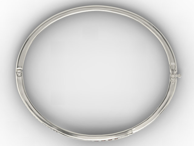 Bransoleta koło z brylantami i rubinami wykonana z białego złota APBr-97B