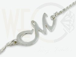 Zestaw srebrny- Naszyjnik z imieniem i bransoletka z pierwszą literą imienia - WEC-S-ZES-IM-2