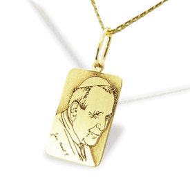 Medalik z żółtego złota z Błogosławiony Jan Paweł II,  WEC-Z-JP-II-5-2