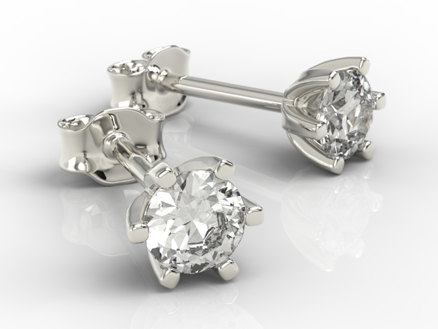 Kolczyki z białego złota z diamentami LPK-8054B