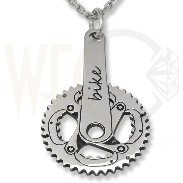 Wisiorek srebrny Korba Rower-1 z łąńcuszkiem ankra.