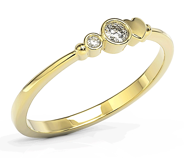 Pierścionek z żółtego złota z cyrkoniami Swarovski BP-6809Z-C