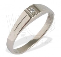 Pierścionek z białego złota z brylantem JP-1302B