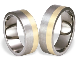 Obrączka z tytanu i żółtego złota SWTG-59/7-k