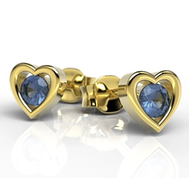 Kolczyki z żółtego złota z szafirami LPK-52Z