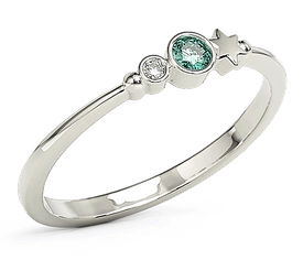 Pierścionek z białego złota z cyrkoniami Swarovski Mięta BP-6709B-C/MINT