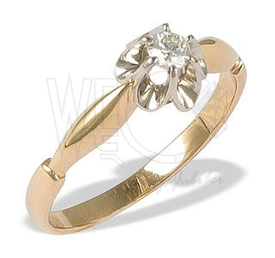 Pierścionek z żółtego i białego złota z brylantem CP-2012ZB