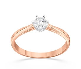 Pierścionek zaręczynowy z różowego i białego złota z brylantem AP-6616PB, F/VS