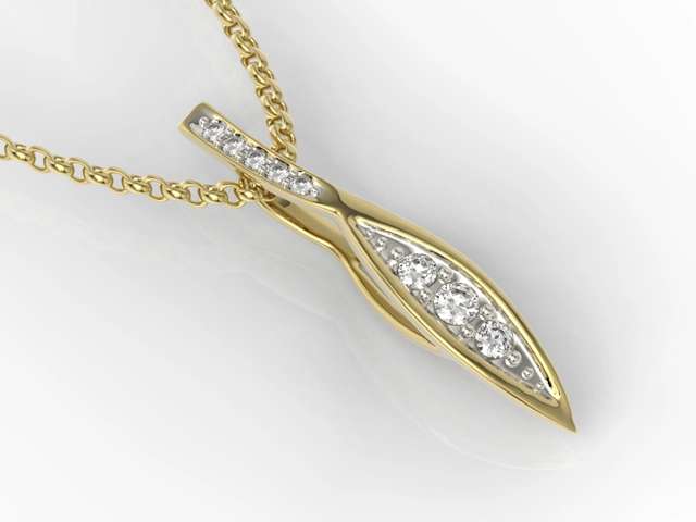 Wisiorek z żółtego złota z diamentami APW-97Z-R