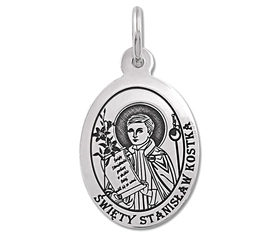 Medalik srebrny z wizerunkiem Św. Stanisława Kostki