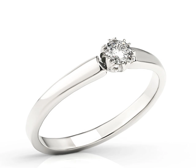 Pierścionek zaręczynowy z białego złota z brylantem 0,20 ct wzór BP-2120B