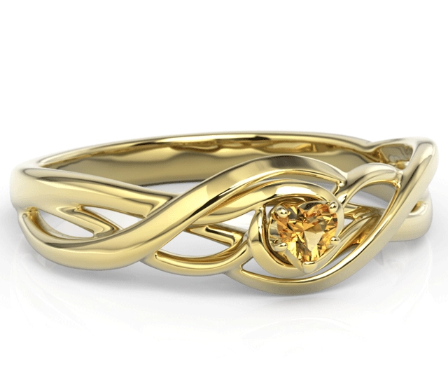 Pierścionek z żółtego złota topazem Swarovski BP-74Z