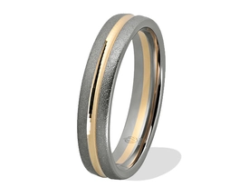 Obrączka z białego palladowego i żółtego złota ŁN-27BZ-m