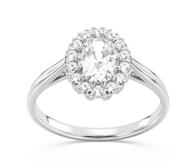 Pierścionek markiza z białego złota z topazem białym i diamentami 0,21 ct wzór BP-12B