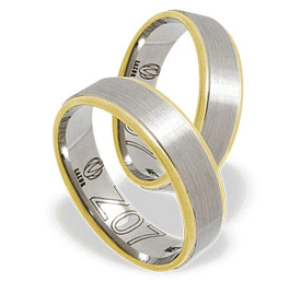 Obrączka z żółtego i białego złota palladowego ŁZ-07ZB-EXTRA light-m