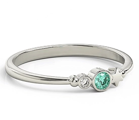 Pierścionek z białego złota z cyrkoniami Swarovski Mięta BP-6709B-C/MINT