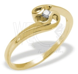 Pierścionek z żółtego złota z cyrkonią JP-11Z-C
