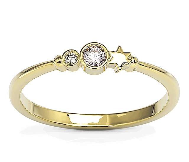 Pierścionek z żółtego złota z cyrkoniami Swarovski Lawenda BP-6709Z-C/LAV