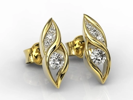 Kolczyki z żółtego złota z diamentami APK-51Z-R