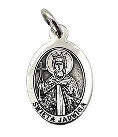 Medalik srebrny z wizerunkiem Św. Jadwigi