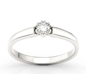 Pierścionek zaręczynowy z białego złota z brylantem 0,20 ct wzór BP-2120B