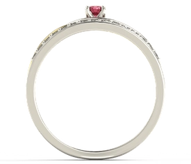 Pierścionek z białego i różowego złota z rubinem i brylantami BP-77BP