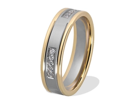 Obrączka z żółtego i białego złota palladowego ŁN-22BZ-k