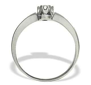 Pierścionek zaręczynowy z białego złota z diamentem 0,12 ct wzór AP-1012B