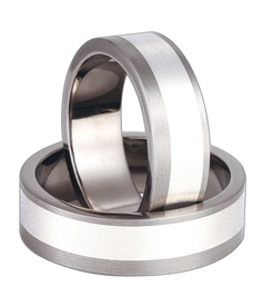 Obrączka z tytanu i srebra SWTS-68/7-k