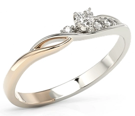 Pierścionek z białego i różowego złota z cyrkoniami Swarovski BP-81BP-C