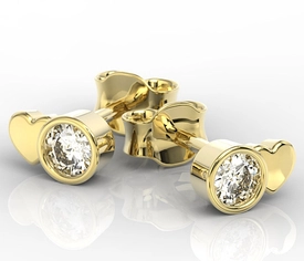 Kolczyki z żółtego złota z cyrkoniami BPK-6820Z-C