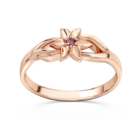 Pierścionek z różowego złota z rubinem BP-14P