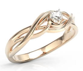 Pierścionek z różowego złota z cyrkonią BP-74P-C