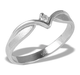 Pierścionek zaręczynowy z białego złota z brylantem CP-1004B