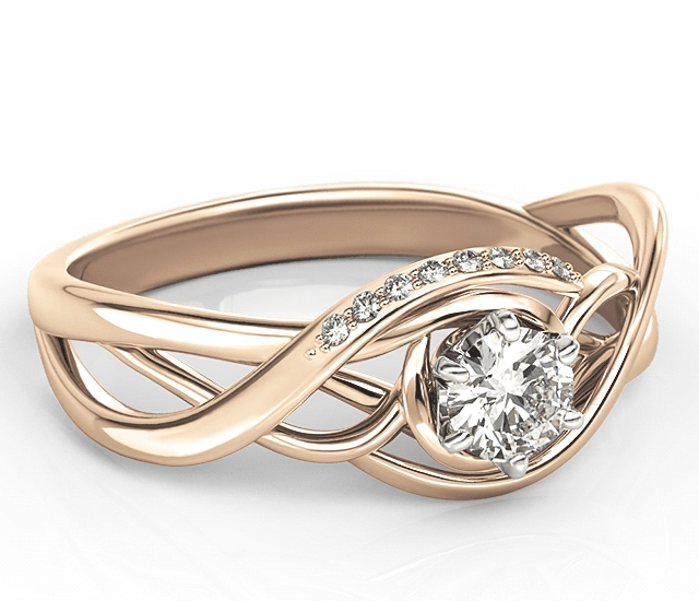 Pierścionek z różowego złota z brylantami BP-7130P