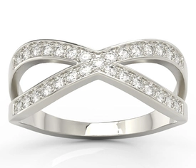 Pierścionek z białego złota z cyrkoniami BP-84C