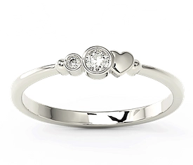 Pierścionek z białego złota z cyrkoniami Swarovski BP-6809B-C