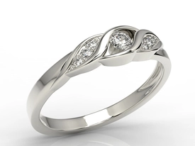 Pierścionek z białego złota z diamentami AP-51B