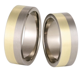 Obrączka z tytanu i żółtego złota SWTG-58/7-m