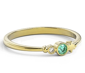 Pierścionek z żółtego złota z cyrkoniami Swarovski Mięta BP-6709Z-C/MINT