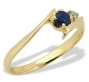 Pierścionek z żółtego złota z szafirem i diamentami JP-40Z