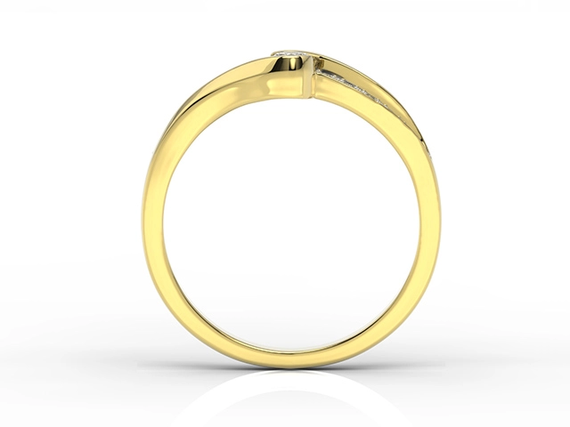 Pierścionek z żółtego złota z brylantami 0,13ct wzór BP-3413Z-R