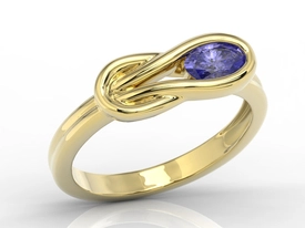 Pierścionek z żółtego złota z tanzanitem BP-69Z