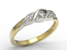 Pierścionek z żółtego i  białego złota z diamentami AP-51ZB