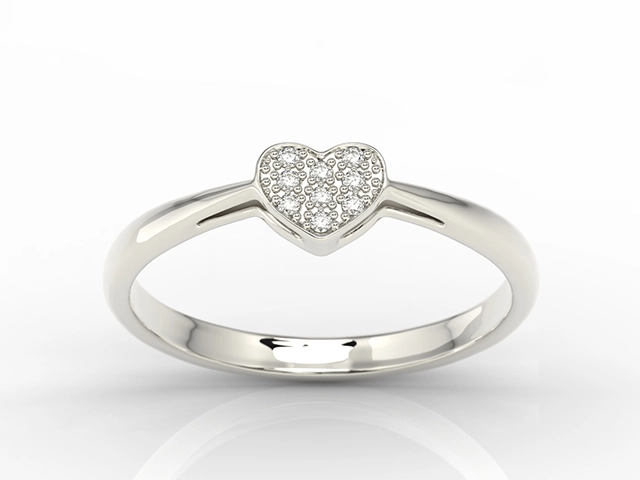Pierścionek z białego złota z brylantami 0,045 ct wzór LP-40B