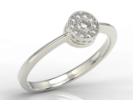 Pierścionek z białego złota z diamentami BP-33B