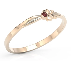 Pierścionek motylek z różowego złota z czerwoną cyrkonią BP-89P-R-C