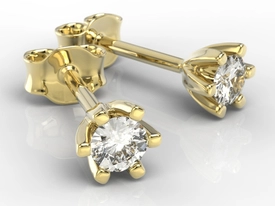 Kolczyki z żółtego złota z diamentami LPK-8020Z
