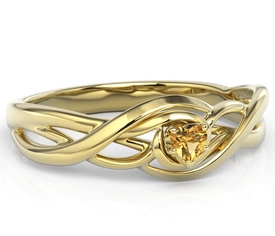 Pierścionek z żółtego złota topazem Swarovski BP-74Z