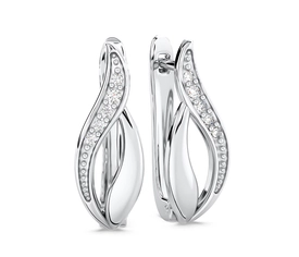 Kolczyki z białego złota z diamentami BPK-17B